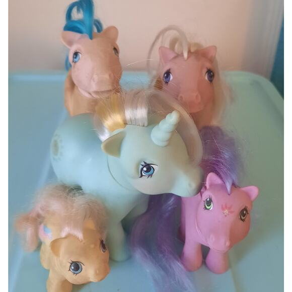 Vintage G1 My Little Pony Lot of 5 Bait TLC Ponies Poor Condition Hasbro MLP - Picture 1 of 6